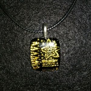 Dychroic glass pendant necklace